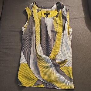 Alfani Yellow and Gray Striped Blouse